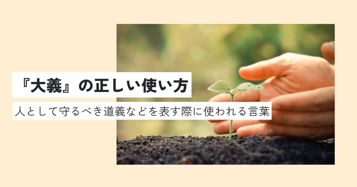 大義の意味とは？ビジネスでのスマートな使い方・例文を解説！類義語・英語への言い換えは？ 意味lab